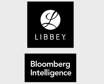 Two black background logos - one of these is Bloomberg Intelligence and the other is for Libbey Glassware.