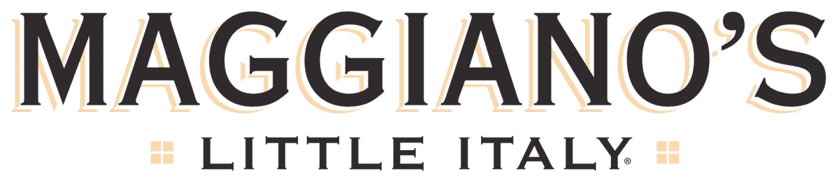 The image shows the logo for "Maggiano's Little Italy" in a classic serif font. The word "Maggiano's" is prominently displayed above "Little Italy," which is in smaller letters with decorative elements on either side.